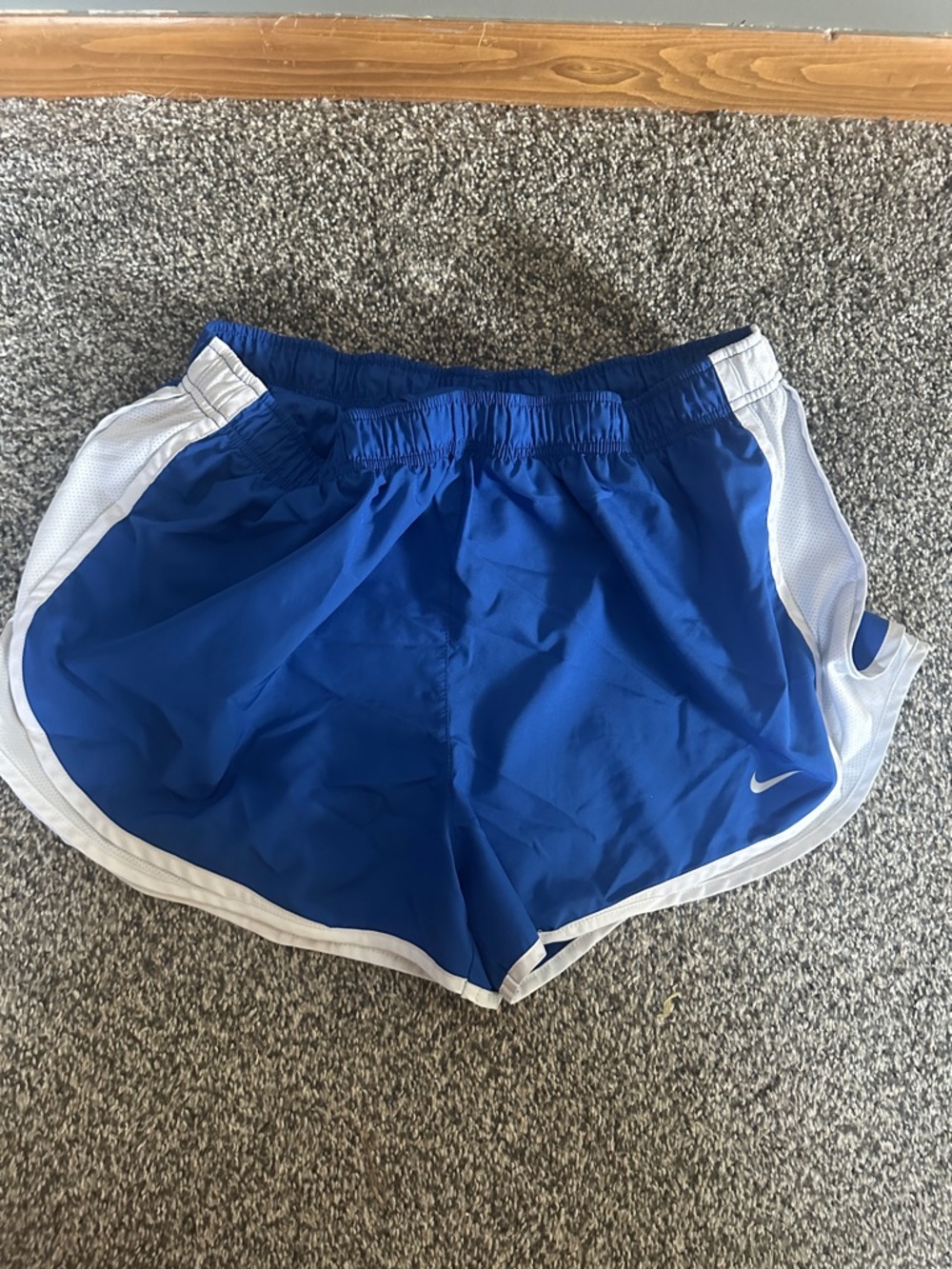 Nike Royal Blue Womens Athletic Running Shorts with White Trim